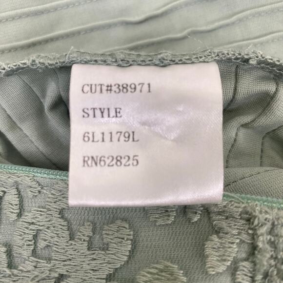 Tadashi Shoji Strapless Lace Evening Gown Womens XS Sage Formal Floor Length - Picture 10 of 12